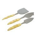 Gold Feather 3 Pieces Cheese Set (7.5")